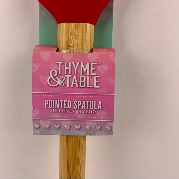 Thyme & Table Silicone and Bamboo Love You More Than Pizza Pointed Spatula Vday - Picture 3 of 7